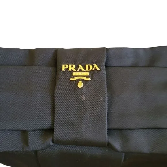 Prada Bow-Detailed Nylon Wristlet Clutch in Black - Picture 15 of 16